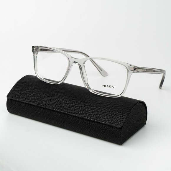 Prada Men Eyeglasses Crystal Grey Square Unisex PR14WV U431O1 BRAND NEW 54mm - Picture 1 of 10